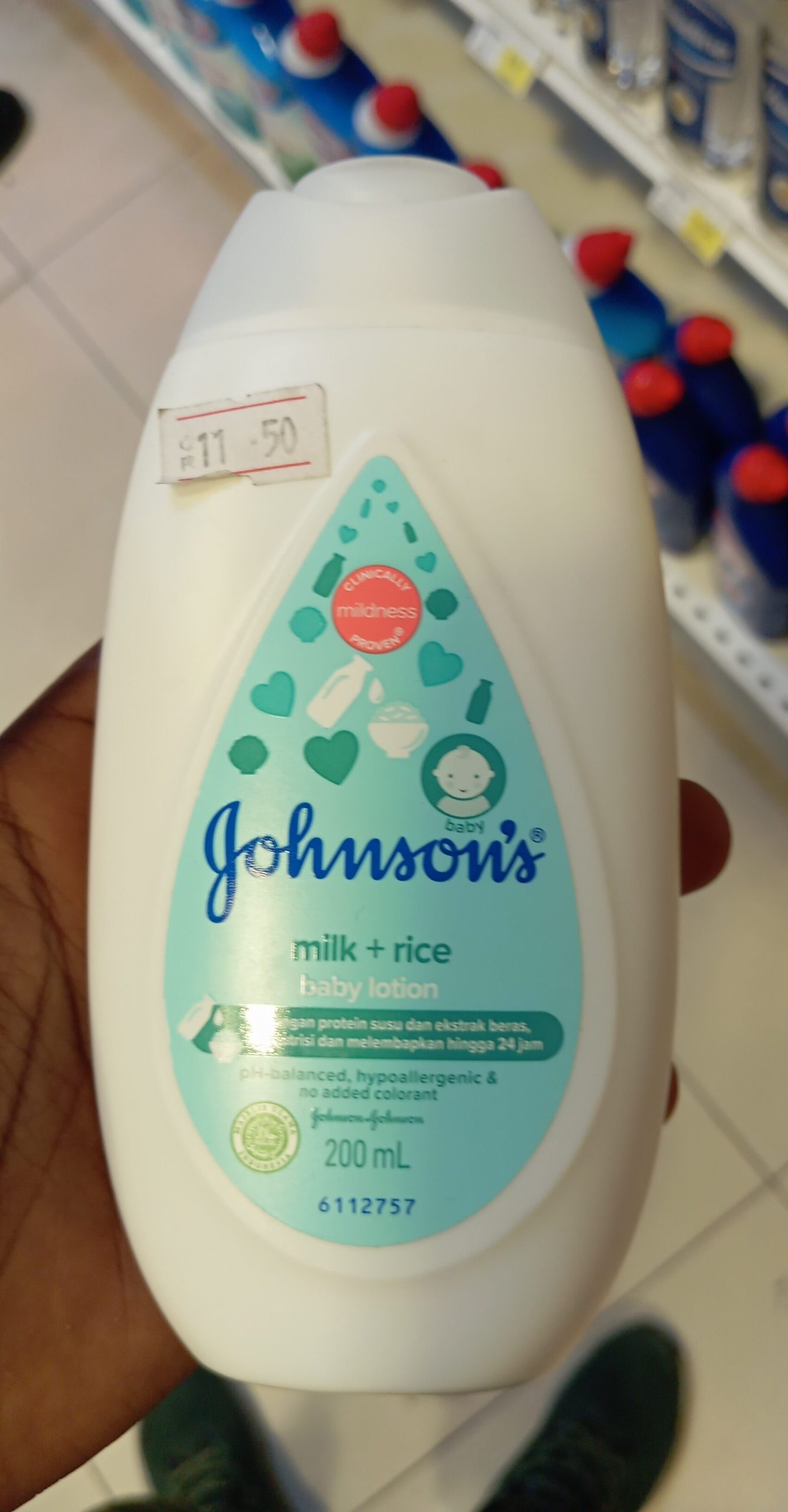 Johnson's Baby Milk + Rice Lotion 200ml